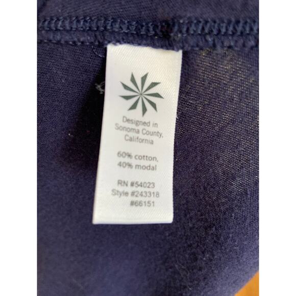 Athleta Colorblock Jersey Top Blue Cotton Blend Long Sleeve Round Neck Sz S - Picture 5 of 5